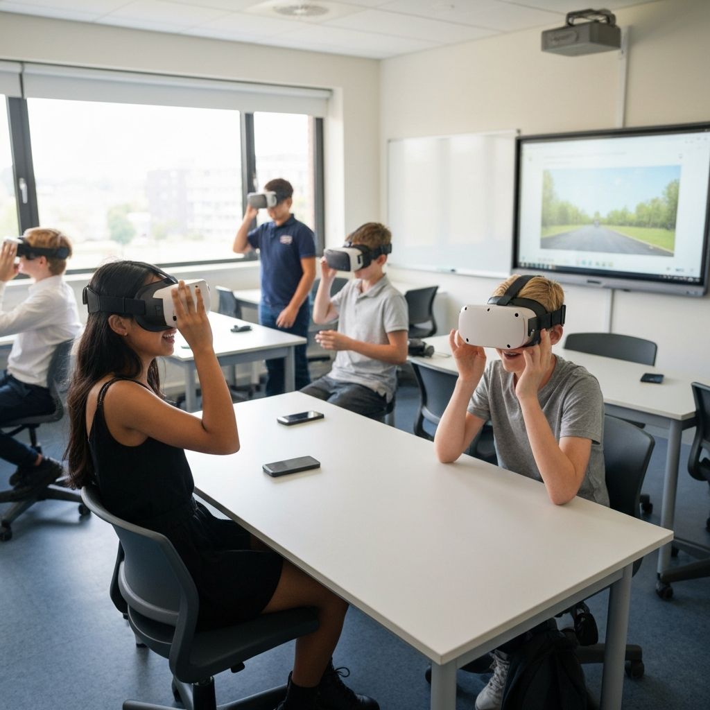 Students learning with VR